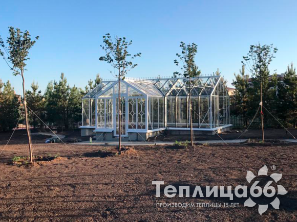 Теплица botanik T с большим тамбуром под стекло (24 м²)